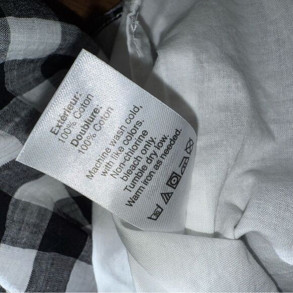 J.Crew Gingham Ruffle Midi Dress Size 12 Black White Check Cotton Lined Summer - Picture 11 of 11